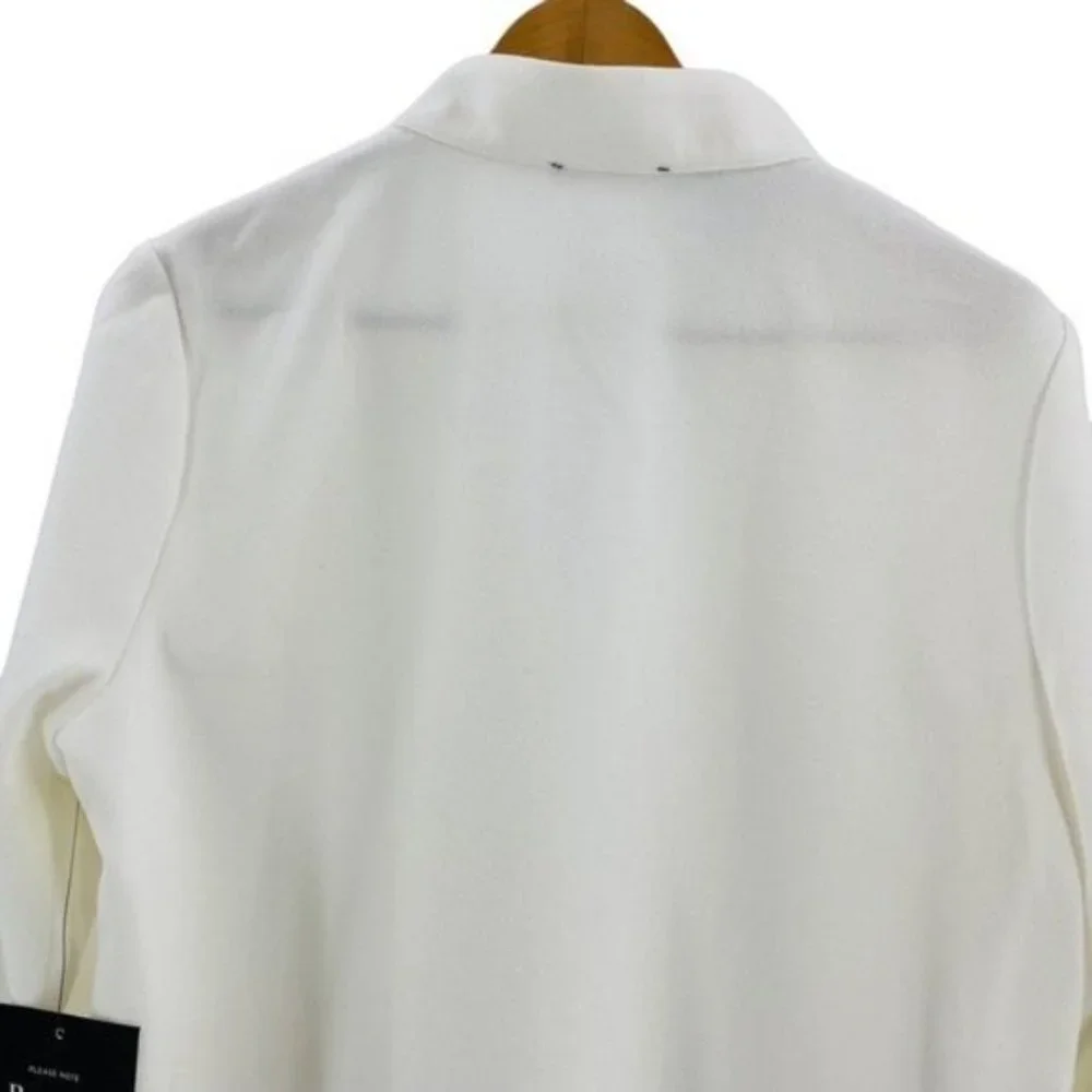 Tuckernuck White Stretch Crepe Avery Long Sleeve Shirt Mini Dress Size XXS - Picture 8 of 11
